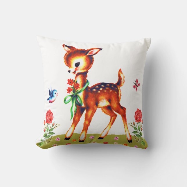 Cute Kitschy Deer Cushion (Front)