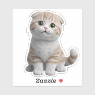 Cute Kitten 3D Cartoon Sticker Pack - Adorable Lit