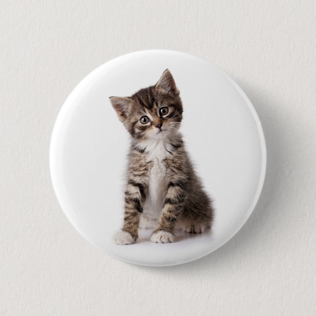 cute kitten 6 cm round badge (Front)