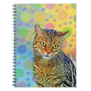 Cute kitten - abstract - colourful painting notebook