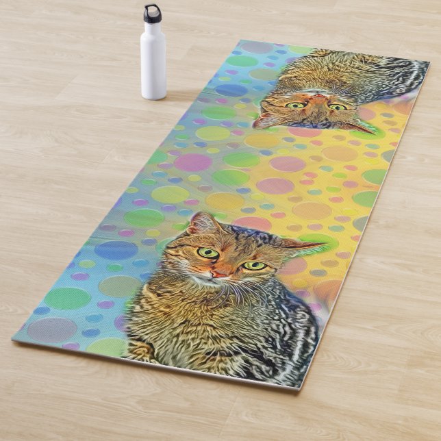Cute kitten - abstract - colourful painting yoga mat (In Situ)