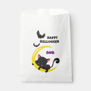 Cute Kitten and Bats Halloween Favour Bags