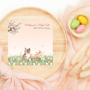 Cute Kitten and Butterflies Easter Holiday Card
