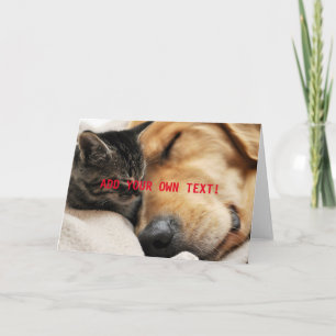Cute Kitten and Puppy ADD YOUR OWN TEXT Card