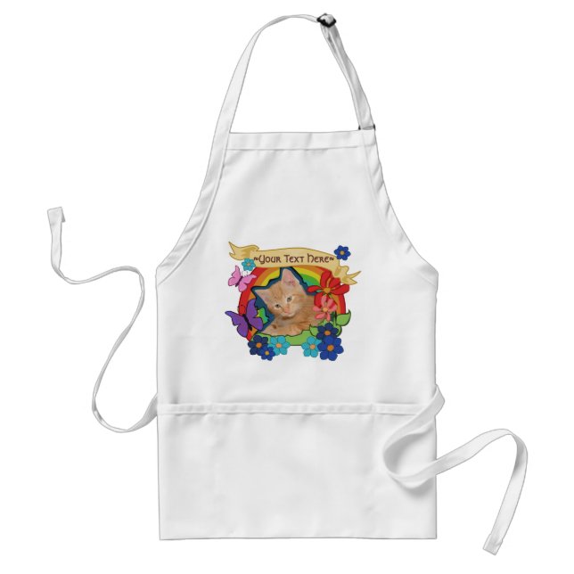 Cute Kitten and Scroll Apron (Front)
