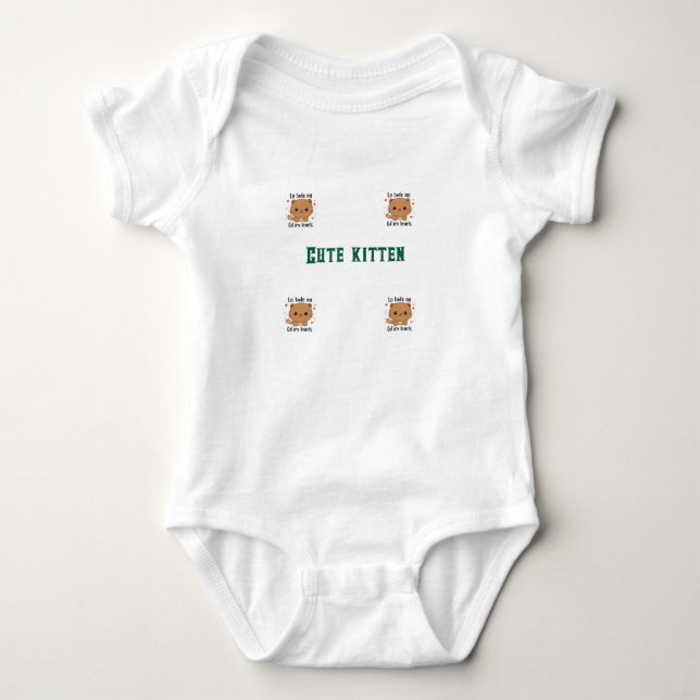 Cute kitten  baby bodysuit (Front)
