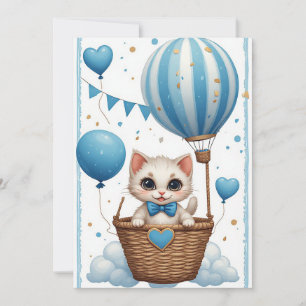 Cute Kitten Baby Shower Balloon Card 🐱