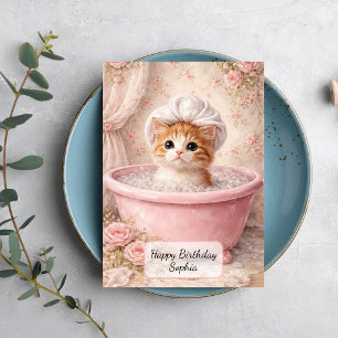 Cute Kitten Bath Card