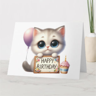 Cute Kitten Birthday Card
