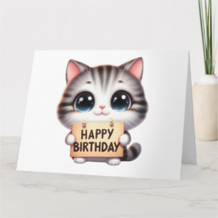Cute  Kitten Birthday Card