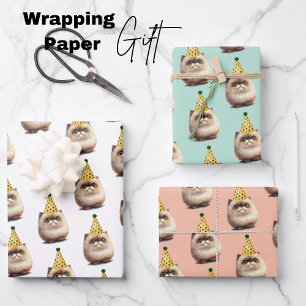 Cute Kitten Birthday Wrapping Paper Sheet