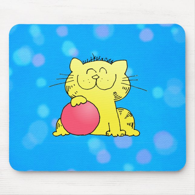 Cute Kitten Bowler Mouse Pad (Front)