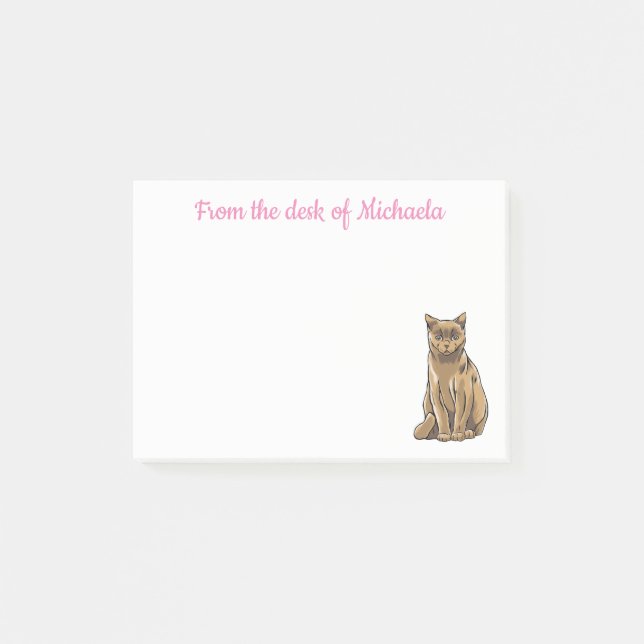 Cute Kitten Brown Kitty Cat Post-it Notes (Front)