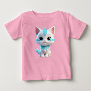 Cute Kitten Cartoon 3D Design-38063 Baby T-Shirt