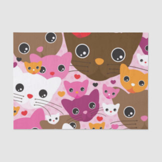 cute kitten cat background pattern tissue paper