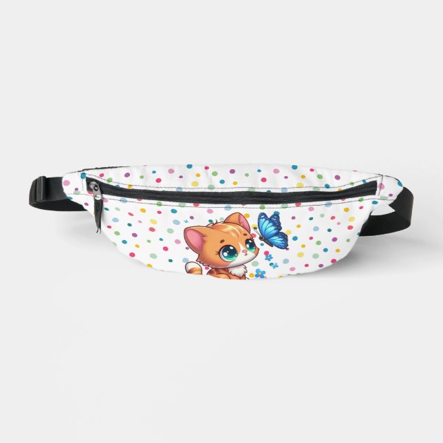 Cute kitten/cat & butterfly  bum bags (Front)