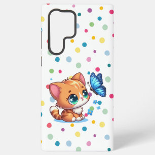 Cute kitten/cat & butterfly samsung galaxy case