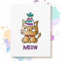 Cute Kitten Cat Cartoon Funny Saying Birthday