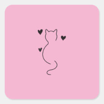 cute kitten cat drawing with pink colour backgroun