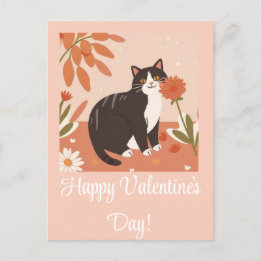 Cute Kitten Cat Happy Valentine's Day Personalised Holiday Postcard