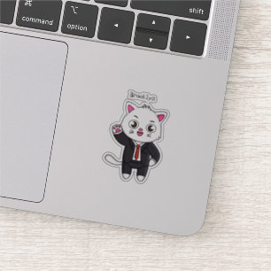 Cute kitten cat in business suit cartoon