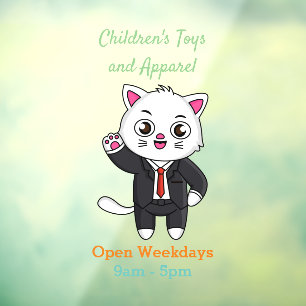 Cute kitten cat in business suit cartoon