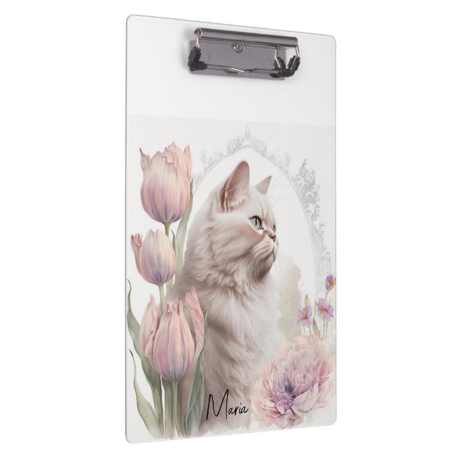 Cute Kitten Cats Floral Clipboard  (Right)