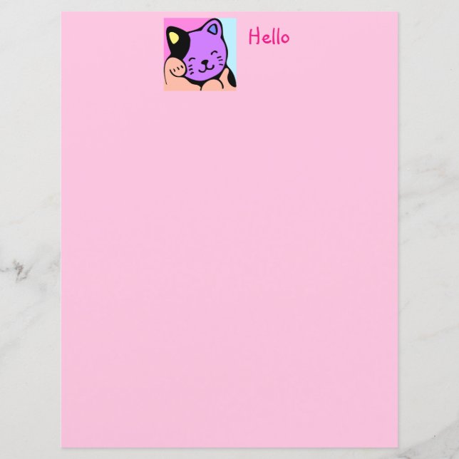 Cute Kitten Children's Stationery for Girls (Front)