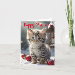 Cute Kitten Christmas Card