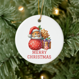 Cute Kitten Christmas Ceramic Tree Decoration