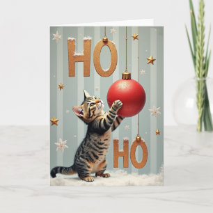 Cute Kitten Christmas Ho Ho Card