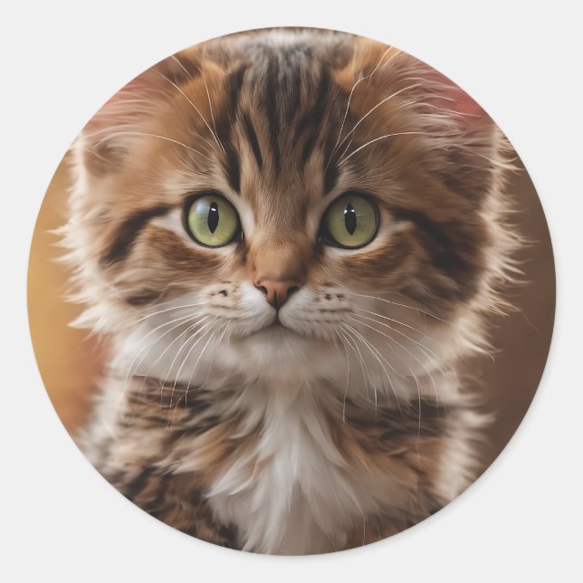 Cute Kitten  Classic Round Sticker (Front)