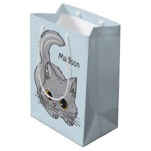 Cute Kitten custom name & colour gift bags
