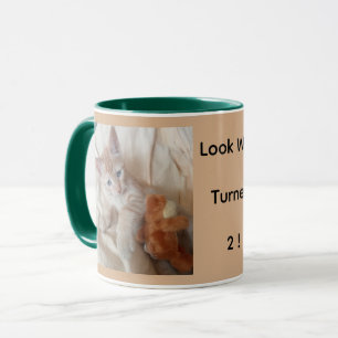 Cute Kitten Custom Photo 2nd Anniversary Mug