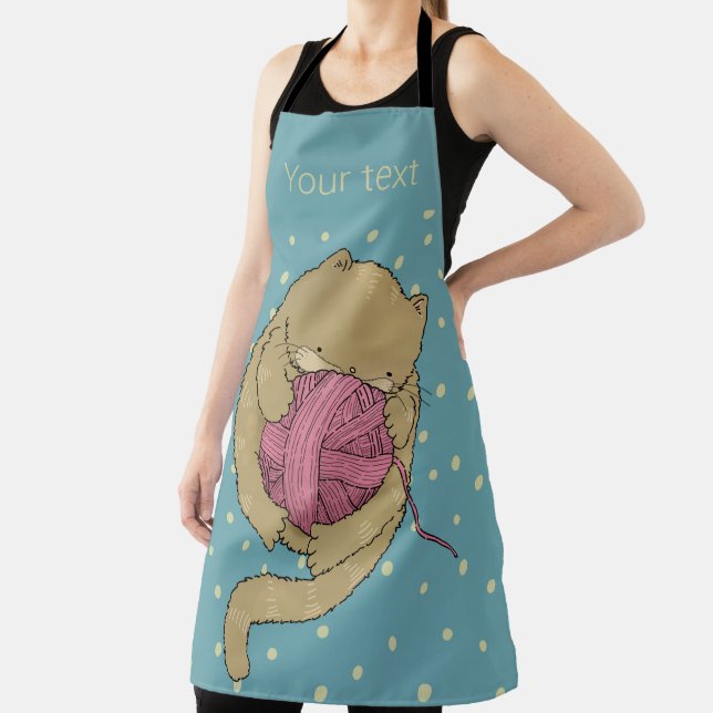 cute kitten customisable apron (Insitu)