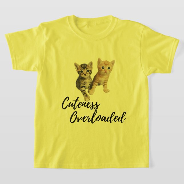 Cute Kitten Cuteness Overloaded Graphic Tee (Laydown)