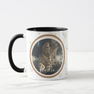 Cute Kitten Dog Pet Photo Bone Pattern Name Mug