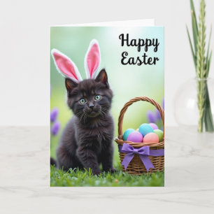 Cute Kitten Easter Wishes Card