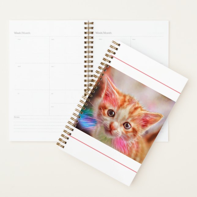 Cute Kitten Face Ginger Cat Sketch Planner (Display)