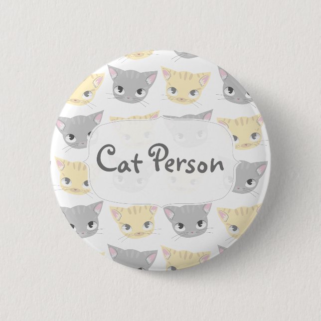 Cute Kitten Face Pattern 6 Cm Round Badge (Front)