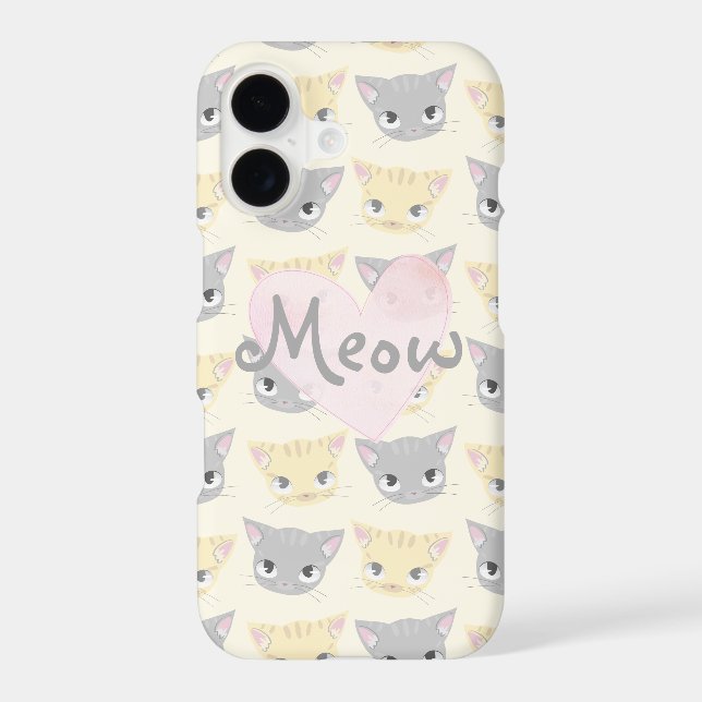 Cute Kitten Face Pattern Meow Case (Back)