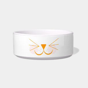 Cute Kitten Face Pink Orange Cartoon Bowl