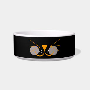 Cute Kitten Face Pink Orange Cartoon Bowl