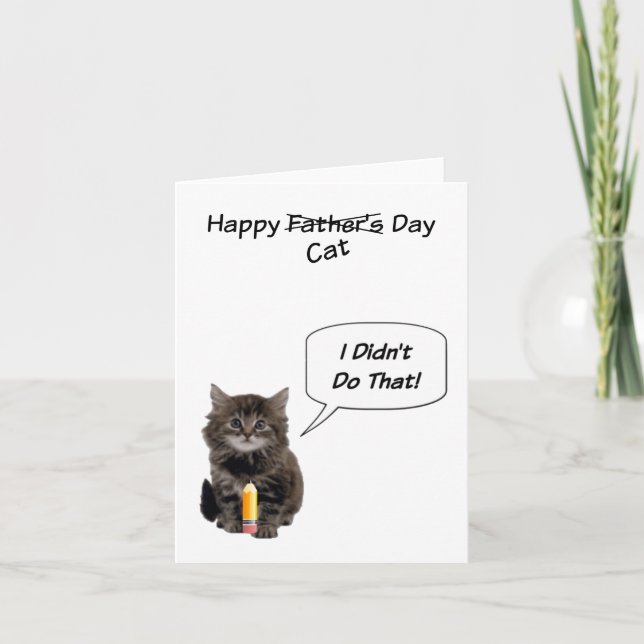 Cute Kitten Father's Day Note Cards (Front)