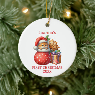 Cute Kitten First Christmas Ceramic Tree Decoration