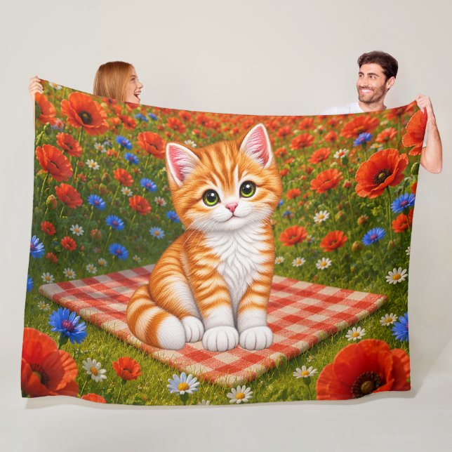 Cute Kitten Fleece Blanket (In Situ)