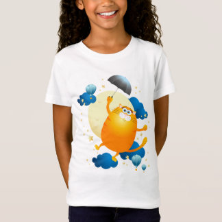 Cute Kitten Flying with Umbrella T-Shirt
