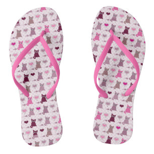Cute kitten girls pattern jandals