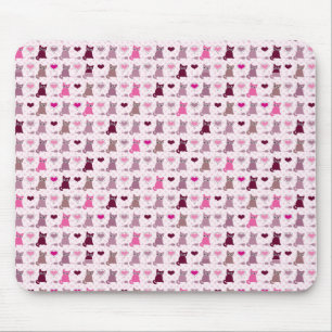 Cute kitten girls pattern mouse pad