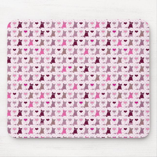 Cute kitten girls pattern mouse pad (Front)